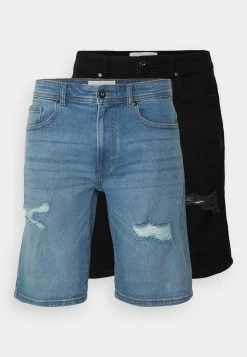 Pier One Unisex 2 Pack - Short En Jean - Blue/Black Denim -Pier One 07a2a099e2d644ab8c70e05709f387ae