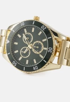 Pier One Unisex - Montre - Gold-Coloured/Green -Pier One 7275b6174e554eb28ad065d148c1fe77