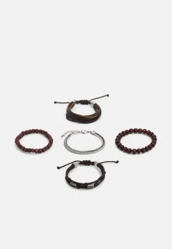 Pier One 5Pack - Bracelet - Brown, Silver-Coloured