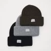 Pier One Unisex 3 Pack - Bonnet - Black/Grey/Khaki -Pier One 9564f57036ed4fc88176a8b2b7fa6091
