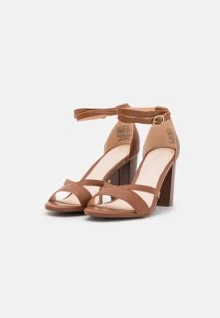 Pier One Leather - Sandales À Talons Hauts - Cognac -Pier One 9e82db66f2564588b21964fb5ff4fc0e
