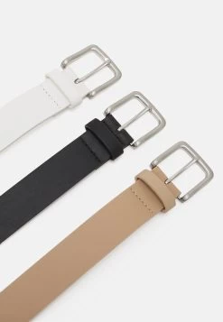 Pier One 3 Pack Unisex - Ceinture - Black/Beige/White -Pier One f7d80d6846724b0ead16b83c00d75345